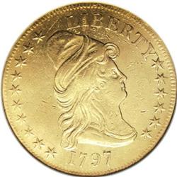 1797 $10 Large Eagle AU50 Details ANACS BD-4