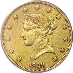 1839 $10 Type of 1840, Small Letters VF35 PCGS