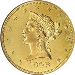 1846 $10--Cleaned--ANACS. AU58 Details