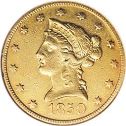 1850-O $10 AU50 NGC