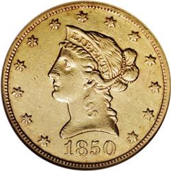 1850-O $10 AU53 NGC