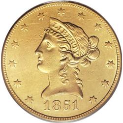 1851-O $10 AU55 PCGS