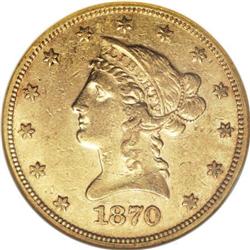 1870 $10 AU53 NGC