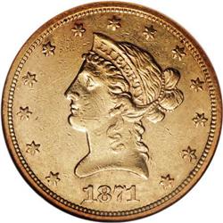 1871-S $10 AU55 NGC
