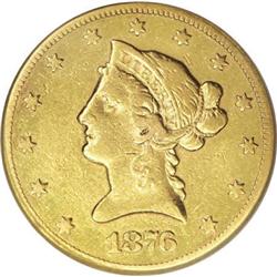 1876-CC $10--Improperly Cleaned--NCS. VF