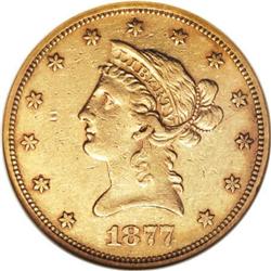 1877 $10 AU53 NGC