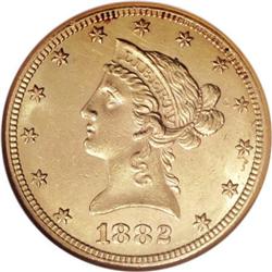 1882-CC $10--Cleaned--ANACS. AU58 Details