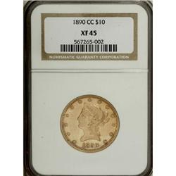 1890-CC $10 XF45 NGC