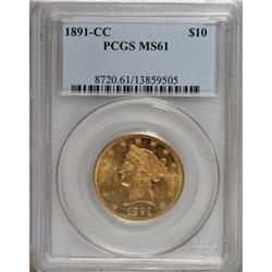 1891-CC $10 MS61 PCGS