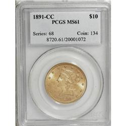 1891-CC $10 MS61 PCGS