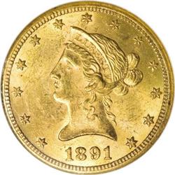 1891-CC $10 MS62 NGC