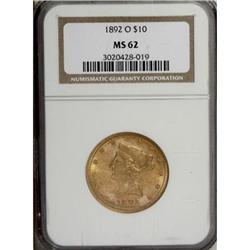 1892-O $10 MS62 NGC