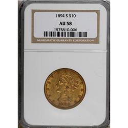 1894-S $10 AU58 NGC