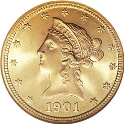 1901 $10 MS66 NGC