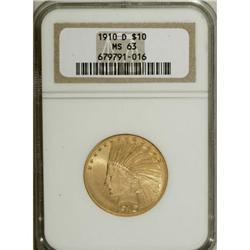 1910-D $10 MS63 NGC