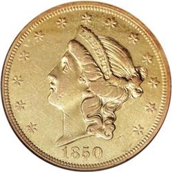 1850 $20 AU53 NGC