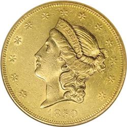 1850-O $20 AU53 ANACS