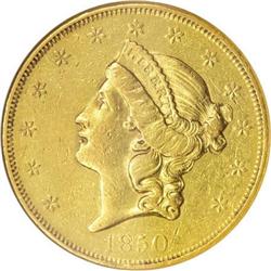 1850-O $20 AU53 NGC