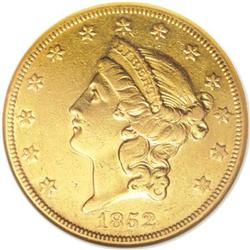 1852-O $20 AU50 ANACS