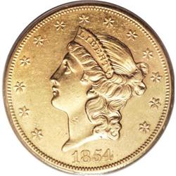 1854-S $20 AU55 PCGS
