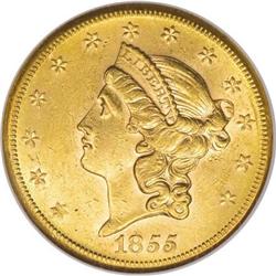 1855-S $20 AU58 NGC