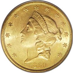 1860 $20 MS61 PCGS