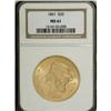 Image 3 : 1861 $20 MS61 NGC