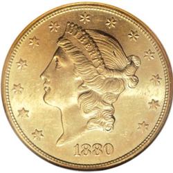 1880-S $20 MS61 NGC