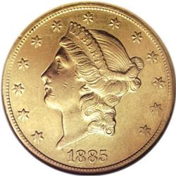 1885-CC $20 AU55 ANACS