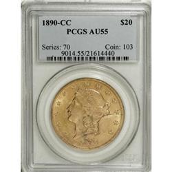 1890-CC $20 AU55 PCGS