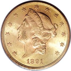 1891-S $20 MS64 PCGS