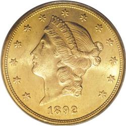 1892-S $20 MS64 PCGS