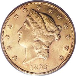 1893-CC $20 AU58 PCGS