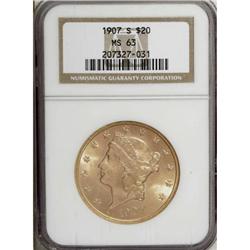 1907-S $20 MS63 NGC