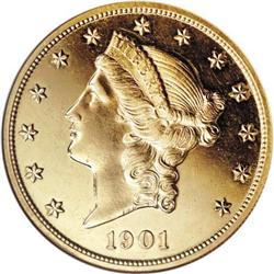 1901 $20--Rim Filed, Scratched, Cleaned--ANACS.