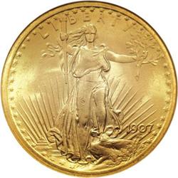 1907 $20 Arabic Numerals MS65 NGC