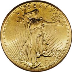 1907 $20 Arabic Numerals MS65 NGC