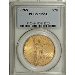 1909-S $20 MS64 PCGS