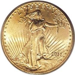 1911-S $20 MS65 PCGS