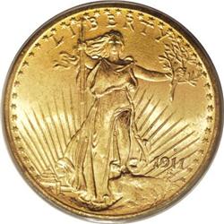 1911-S $20 MS65 PCGS