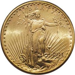 1911-S $20 MS65 PCGS