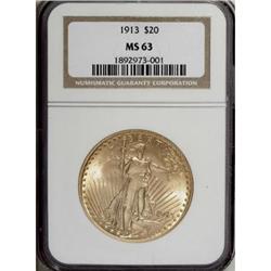 1913 $20 MS63 NGC