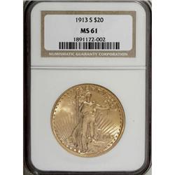 1913-S $20 MS61 NGC