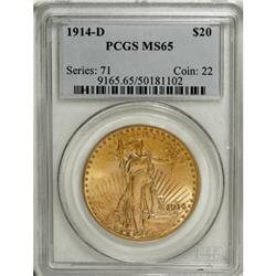 1914-D $20 MS65 PCGS