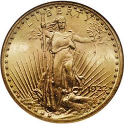 1922-S $20 MS64 NGC