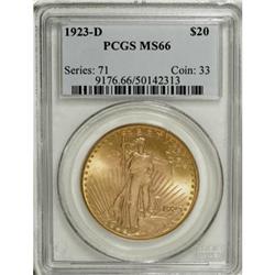 1923-D $20 MS66 PCGS