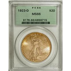 1923-D $20 MS66 PCGS