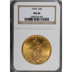 1924 $20 MS66 NGC