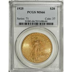 1925 $20 MS66 PCGS