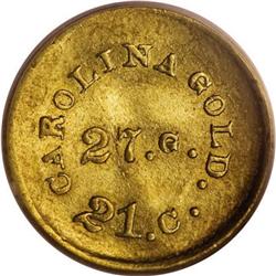 (1842-52) G$1 A. Bechtler Dollar, 27G. 21C. AU58